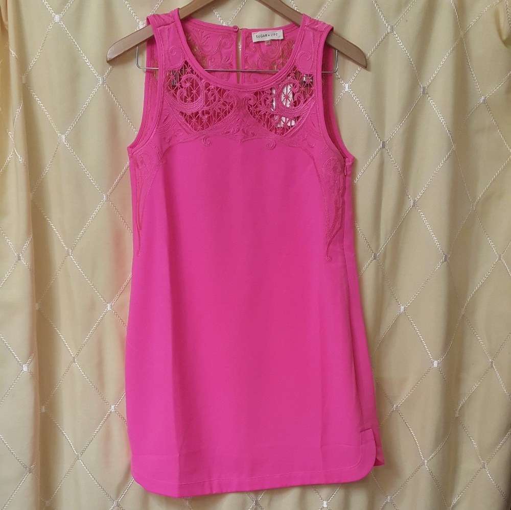 Sugar + Lips Hot pink dress